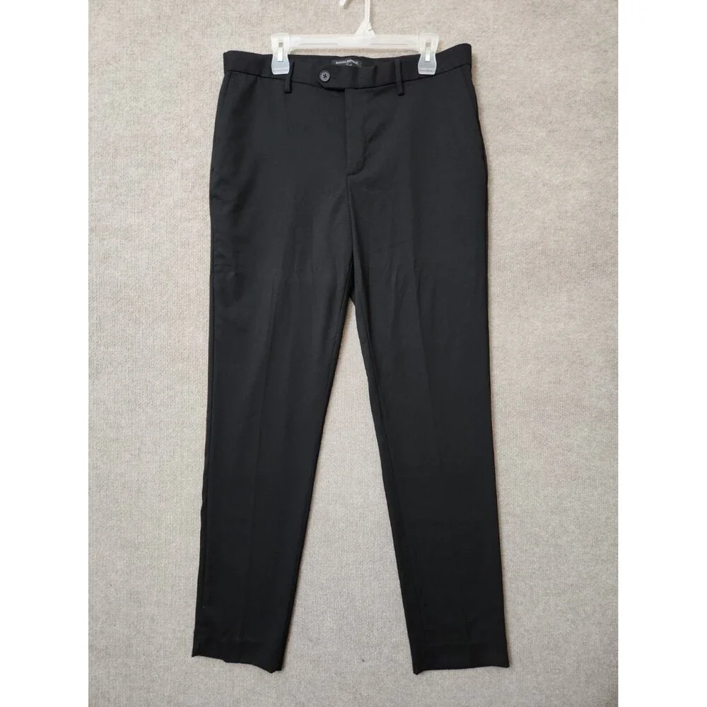 Banana Republic Yachter Suit Trouser Pants Mens 34x36(34) Black Tailored Fit NEW